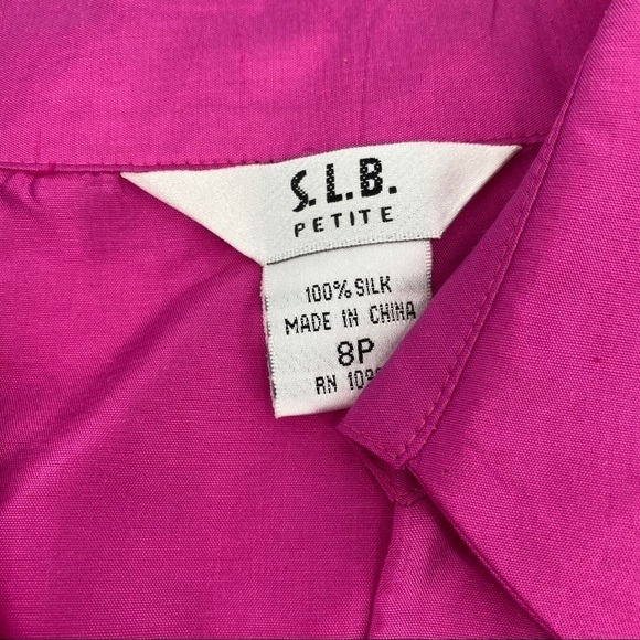 S.L.B pink wrap silk blouse size 8p - Picture 3 of 7